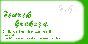 henrik greksza business card